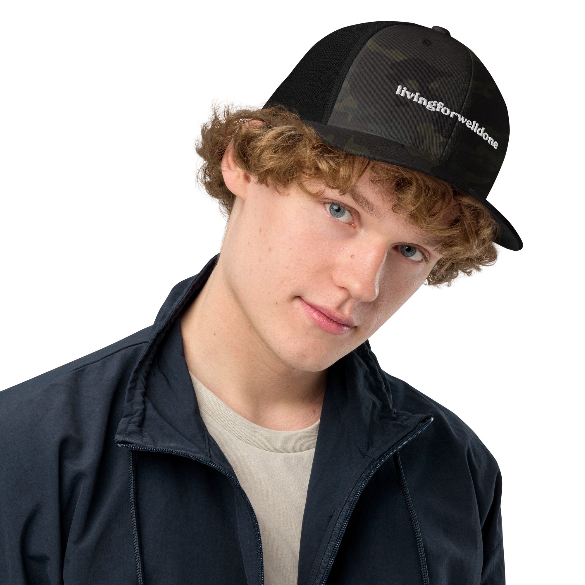 Living For Well Done Closed-back trucker cap